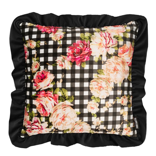 PALOMA HOME Fashion Floral Cushion, White/Pink