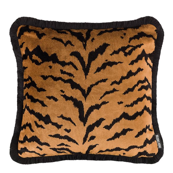 PALOMA HOME Velvet Tiger Cushion, Gold