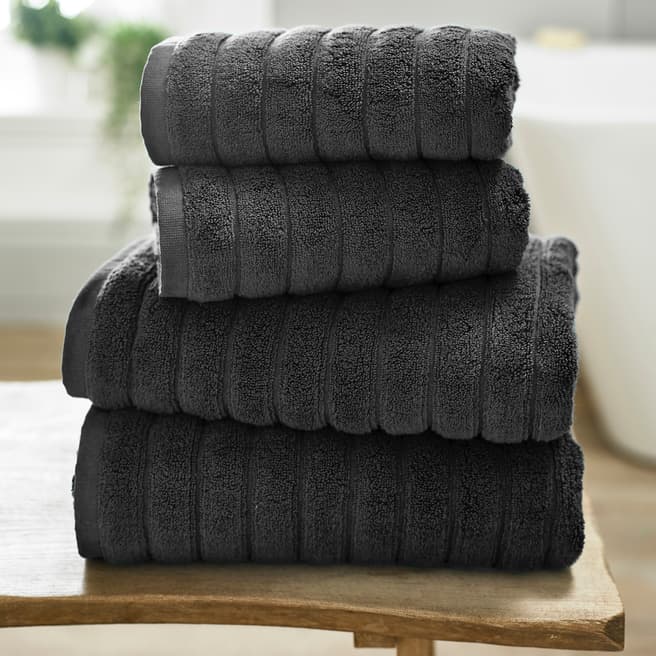 The Lyndon Company Rib Bath Towel, Charcoal