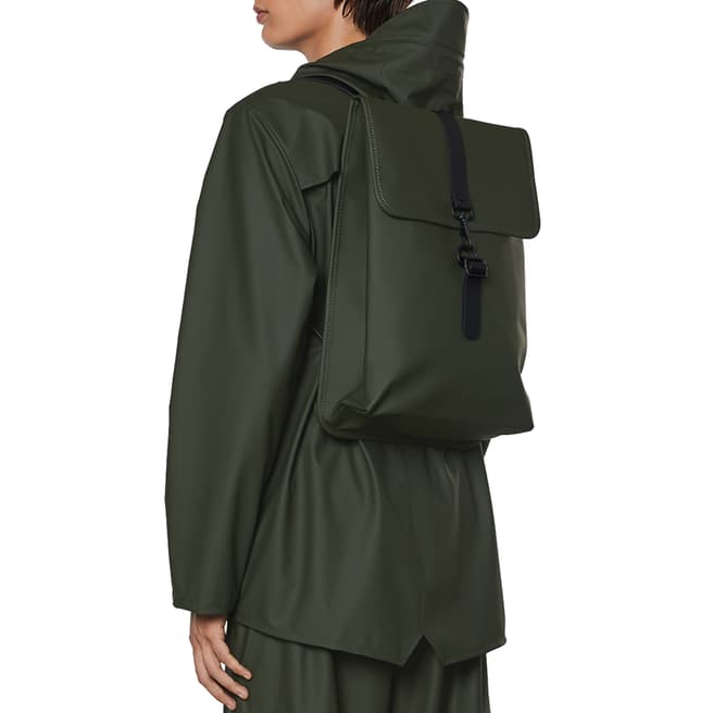 RAINS Green Unisex Waterproof Rucksack