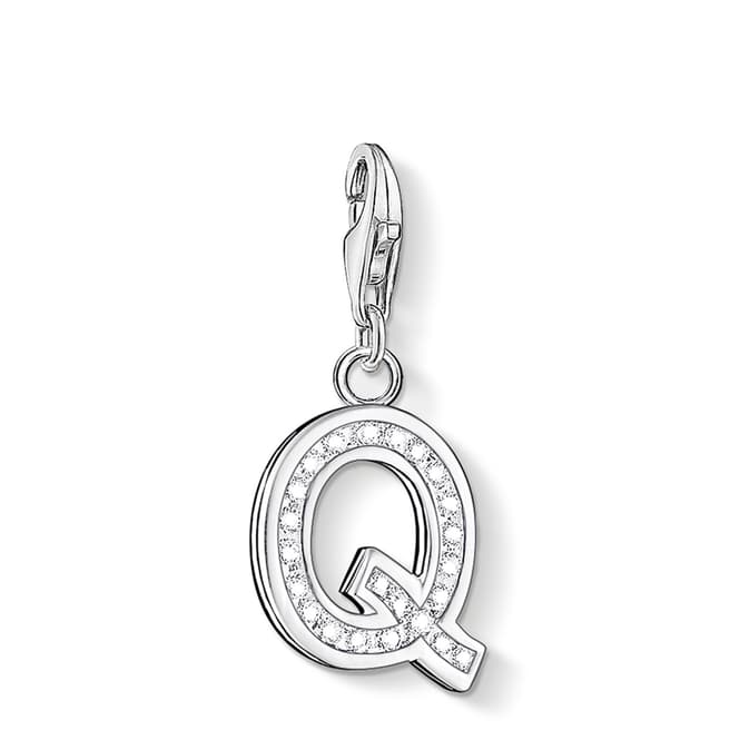 Thomas Sabo 925 Sterling Silver Letter Q White Charm Pendant