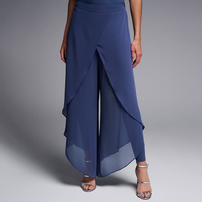 Joseph Ribkoff Navy Flowy Layered Trousers