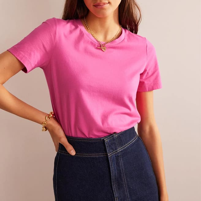 Boden Pink Pure Cotton Crew T-shirt