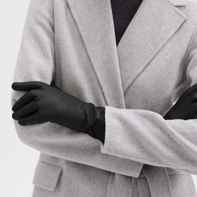 Theory Black Tech Leather Gloves