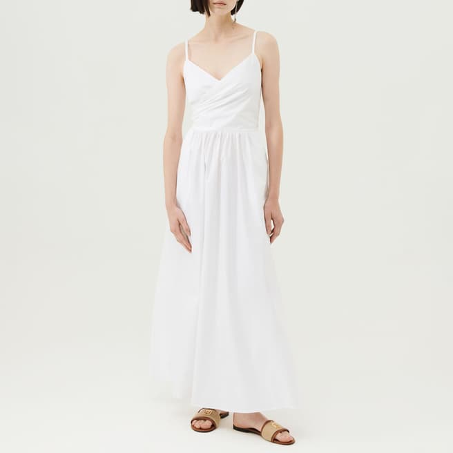 Marella White Giudy Cotton Midi Dress