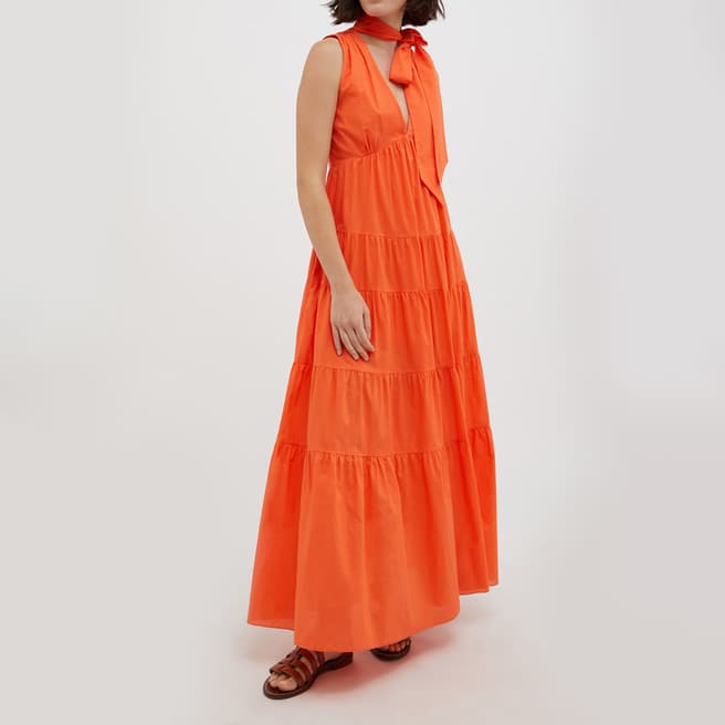 Max&Co. Orange Minore Cotton Maxi Dress
