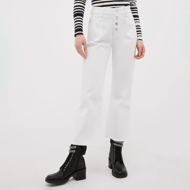 Max&Co. White Cedola Cotton Straight Jeans 