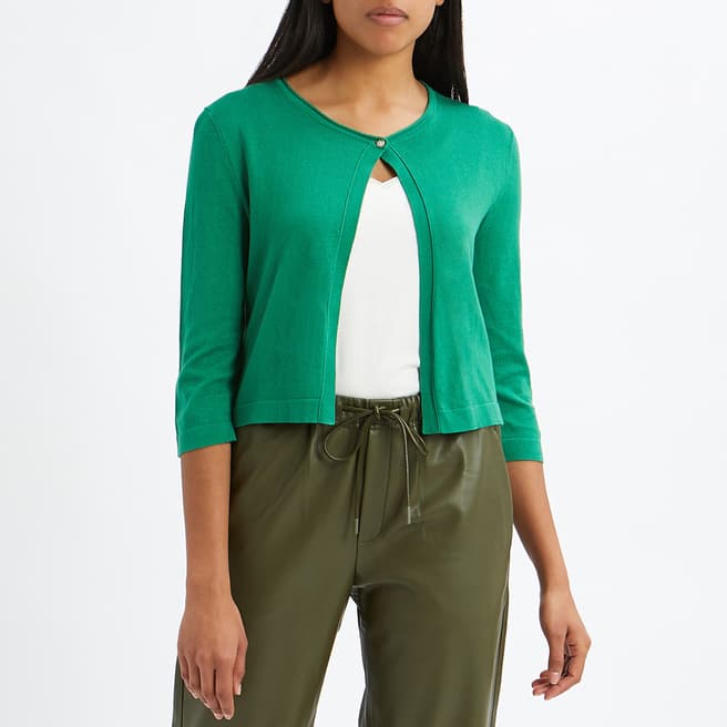 Max&Co. Green Ipuzzle Open Cotton Blend Cardigan