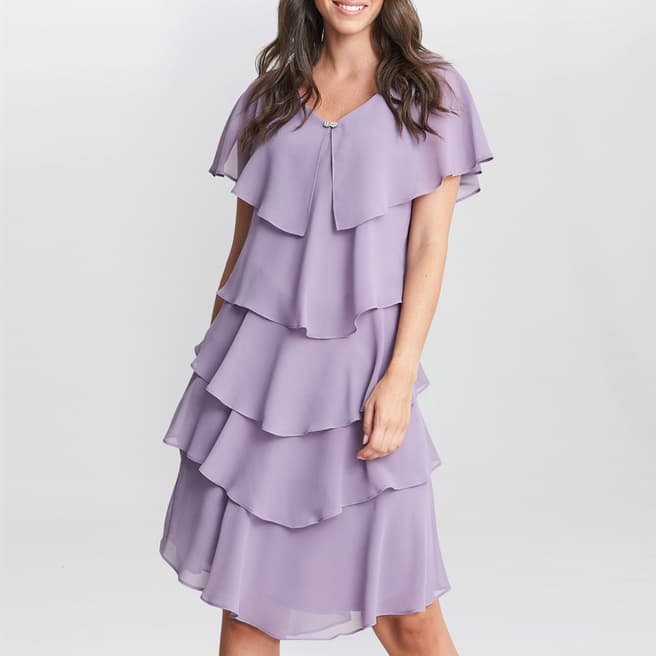 Gina Bacconi Lilac Bella Georgette Tiered Dress