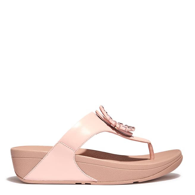 FitFlop Pink Lulu Leather Crystal Sandal  