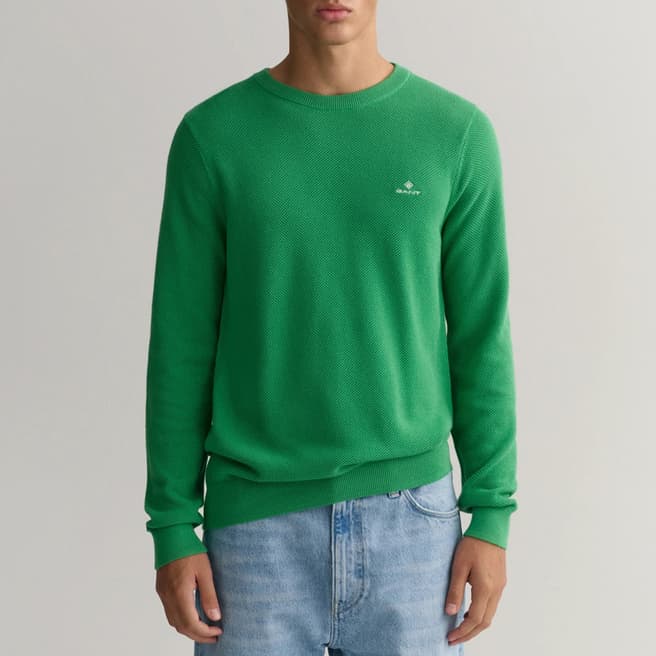 Gant Green Crew Neck Cotton Jumper