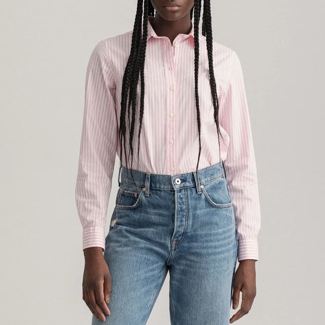 Gant Pink Broadcloth Striped Shirt