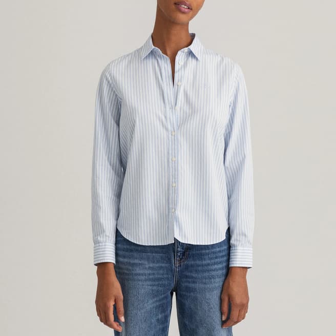 Gant Blue Broadcloth Striped Shirt