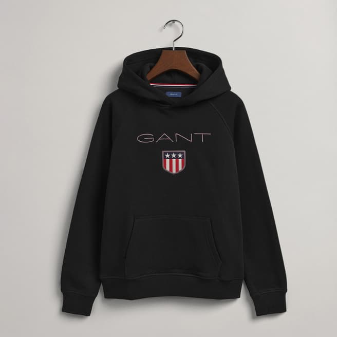 Gant Teen Boy's Black Gant Shield Hoodie