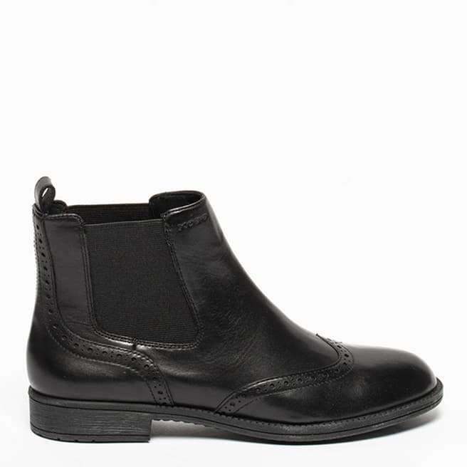 Geox Black Leather Jaylon Ankle Boot