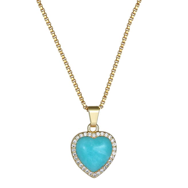 Liv Oliver 18K Gold Amazonite Love Pendant Necklace