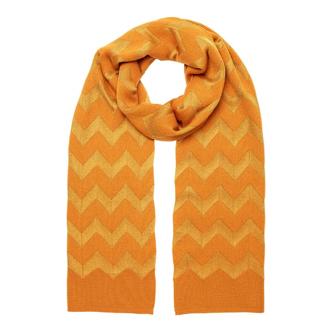 Missoni Orange Zig Zag Knitted Scarf