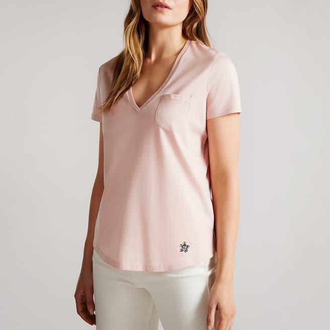 Ted Baker Pink Lovage Easy Fit Cotton T Shirt