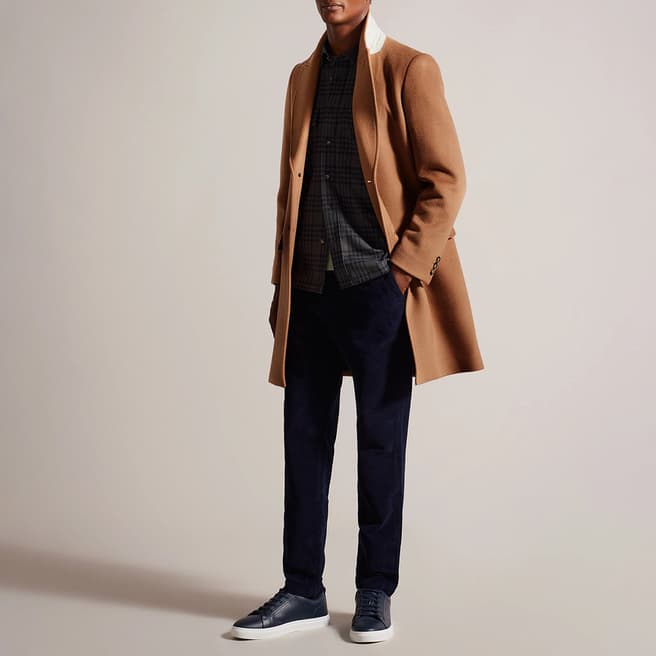 Ted Baker Camel Wilding Wool Blend Coat