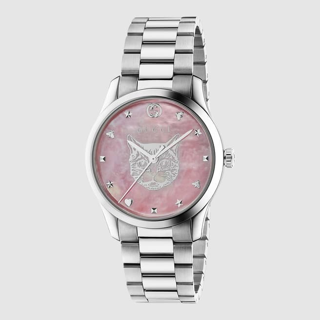 Gucci G-Timeless Watch 38mm Grey Stainless Steel 