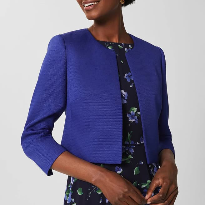 Hobbs London Blue Elize Crop Blazer