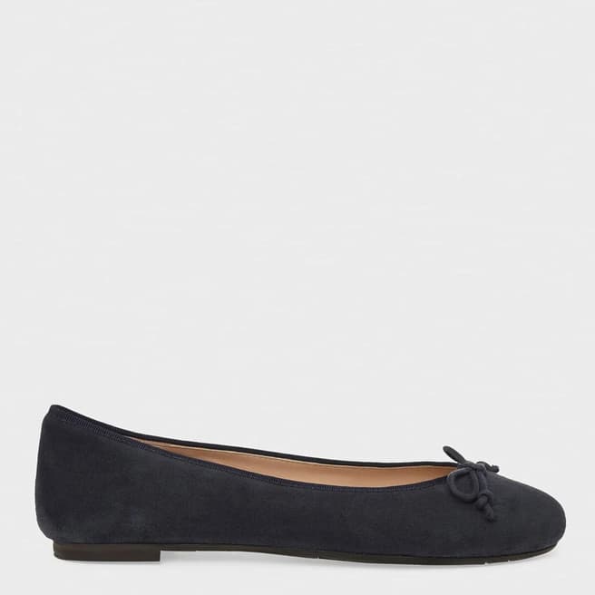 Hobbs London Navy Flo Ballerina Leather Pumps