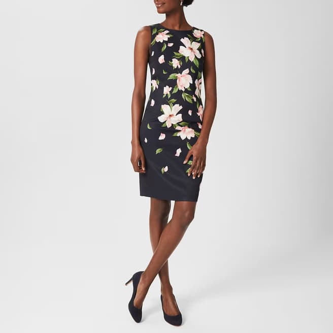 Hobbs London Navy Petite Moira Floral Dress