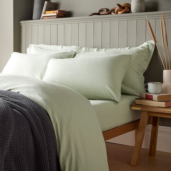 Hotel Living Linen Blend Pair of Housewife Pillowcases, Duck Egg