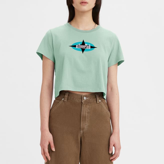 Levi's Green Cropped Jordie Cotton T-Shirt