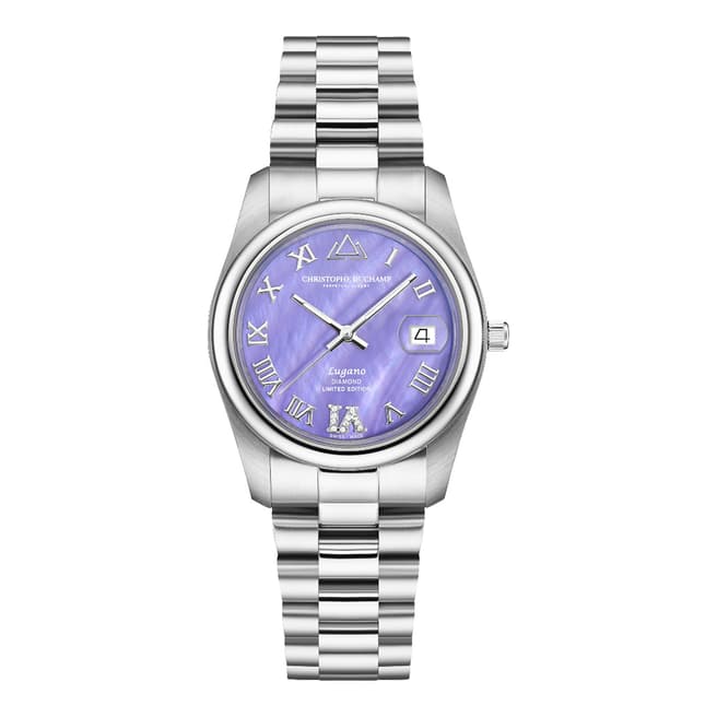 Christophe-Duchamp Women's Silver/Purple Limited Edition Lugano 'Six' Watch