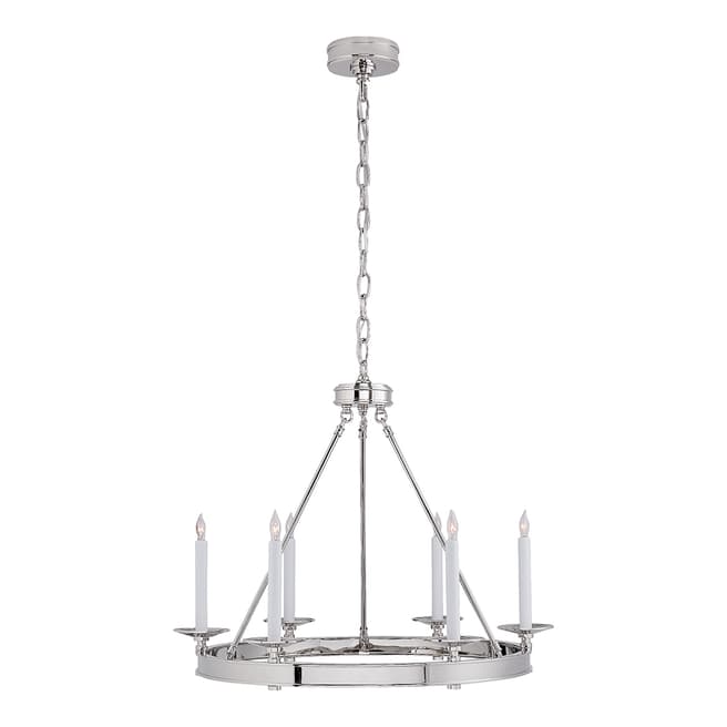 Chapman & Myers for Visual Comfort & Co. Launceton Small Ring Chandelier in Polished Nickel