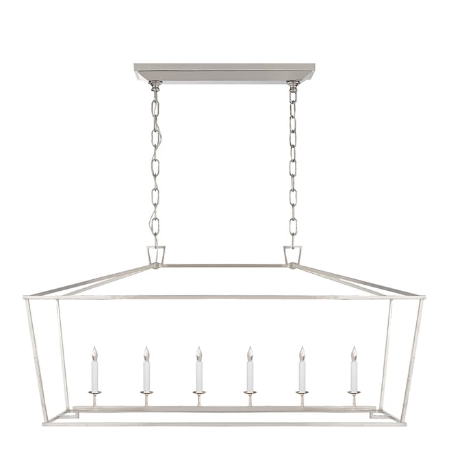 Chapman & Myers for Visual Comfort & Co. Darlana Large Linear Lantern in Polished Nickel