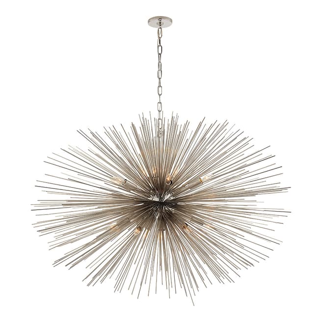 Kelly Wearstler for Visual Comfort & Co. Strada Large Oval Chandelier in Polished Nickel