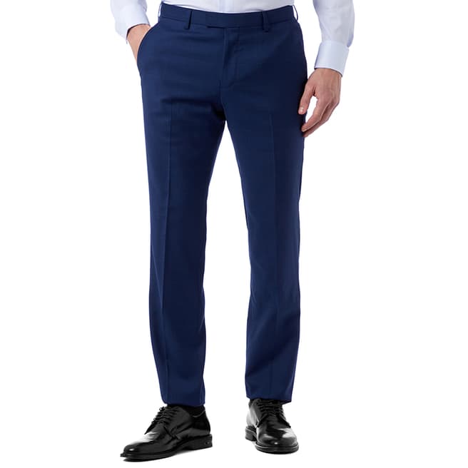 BOSS Navy Lenon Wool Suit Trousers