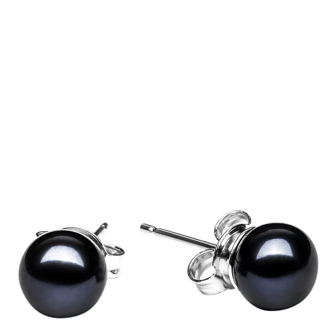 Mia Bellucci Black Freshwater Pearl Stud Earrings