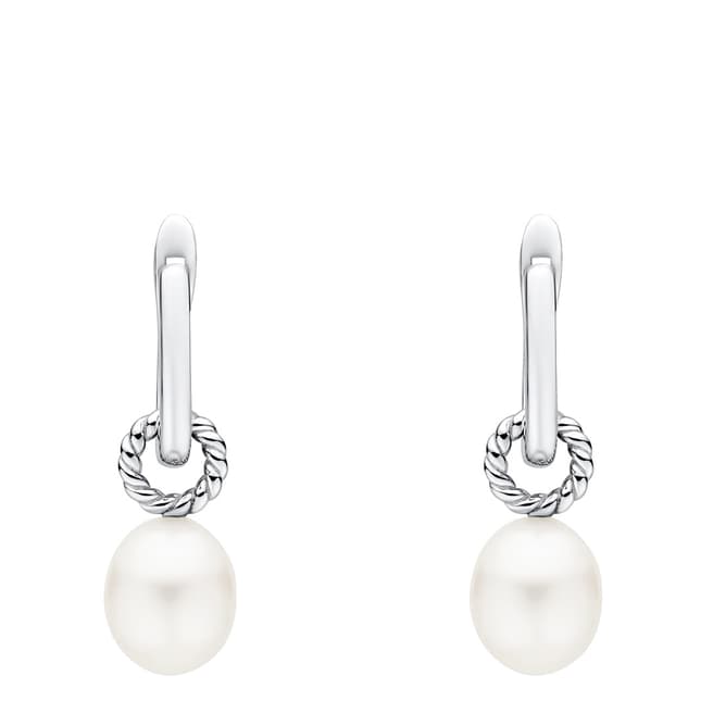 Mia Bellucci White Freshwater Pearl Drop Earrings