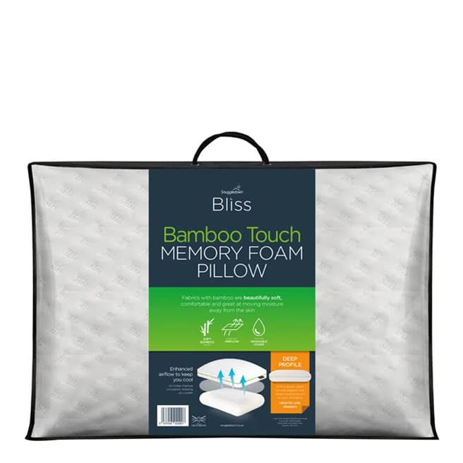 Snuggledown Bliss Traditional Bamboo Pillow, Medium Support, 1 Pack