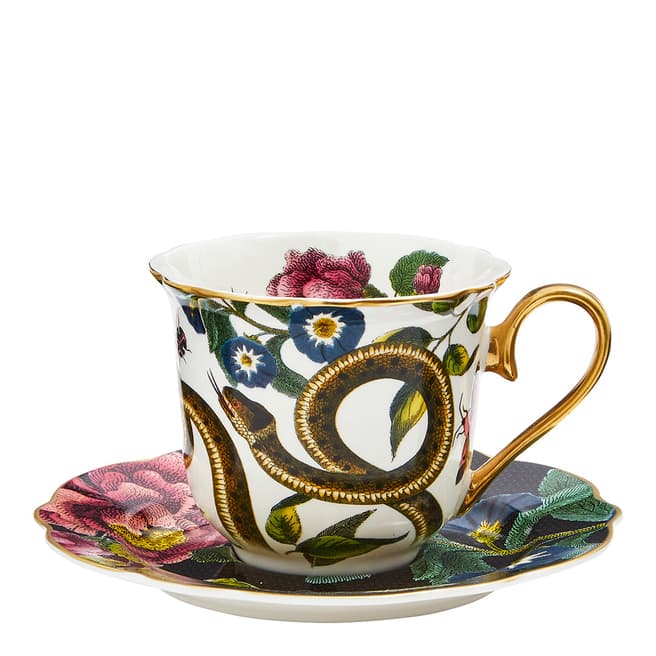 Spode Snake & Black Teacup & Saucer