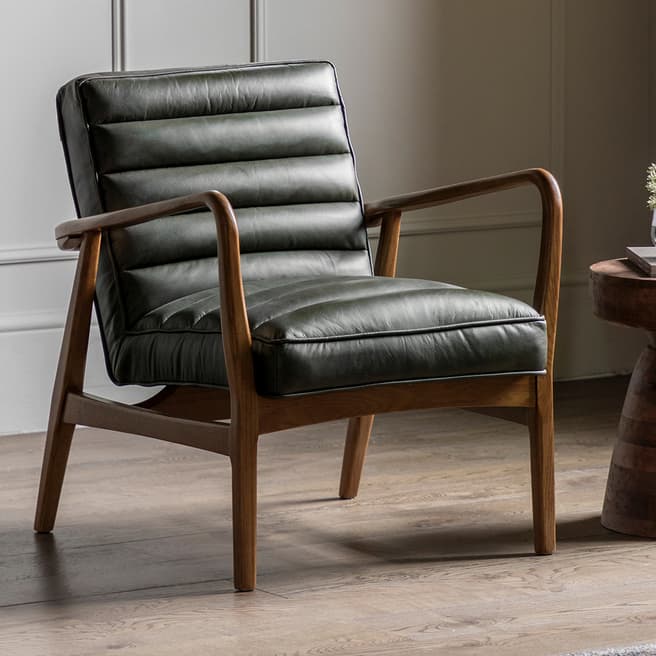 Gallery Living Amersham Armchair, Green Leather