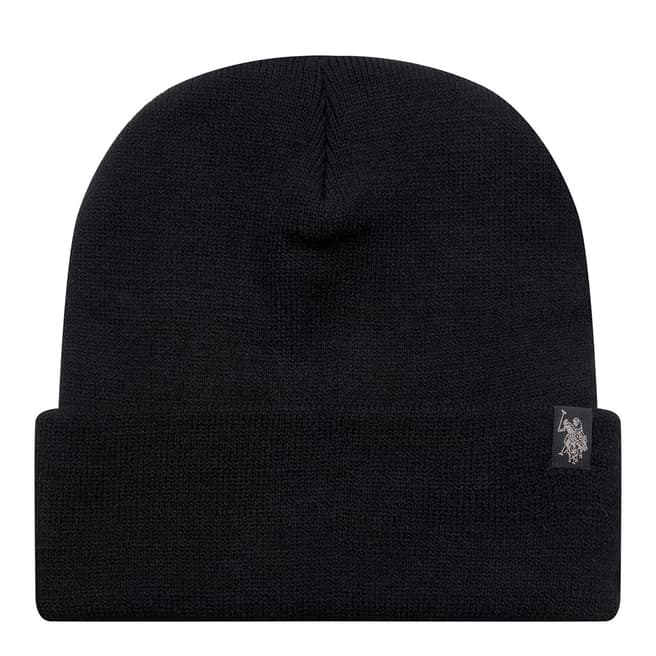 U.S. Polo Assn. Black Core Ribbed Beanie