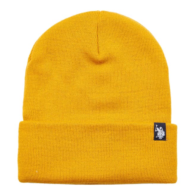 U.S. Polo Assn. Yellow Core Ribbed Beanie