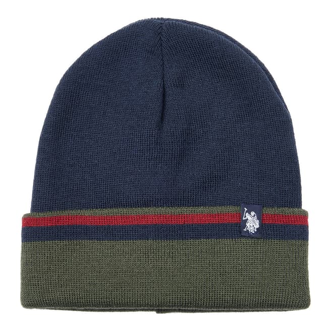 U.S. Polo Assn. Navy Contrast Beanie