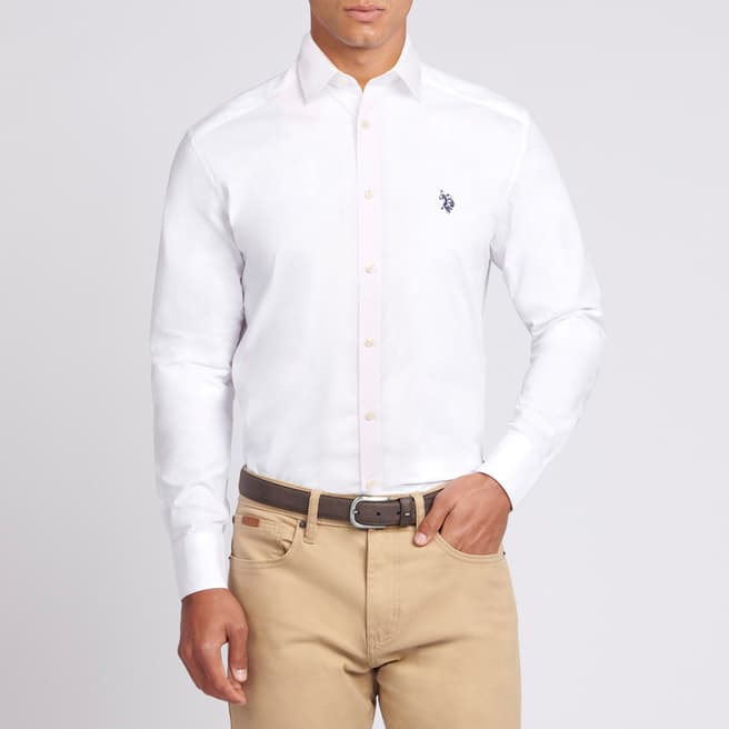 U.S. Polo Assn. White Plain Cotton Poplin Shirt