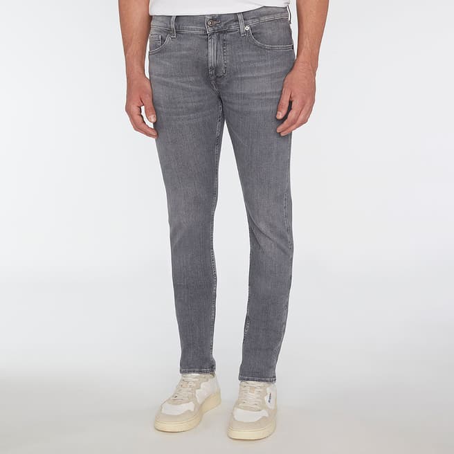 7 For All Mankind Grey Paxtyn Tapered Stretch Jeans