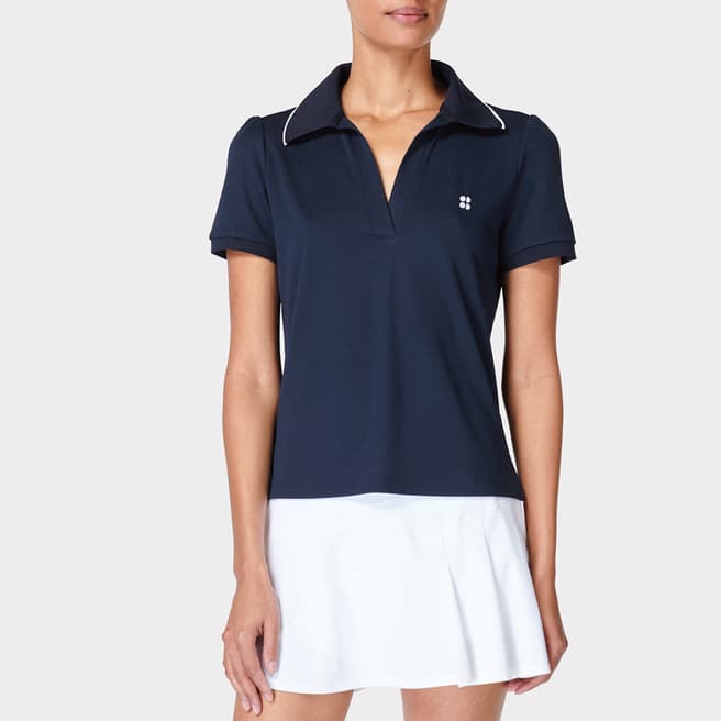 Sweaty Betty Navy  Grand Slam Tennis Polo Tee 