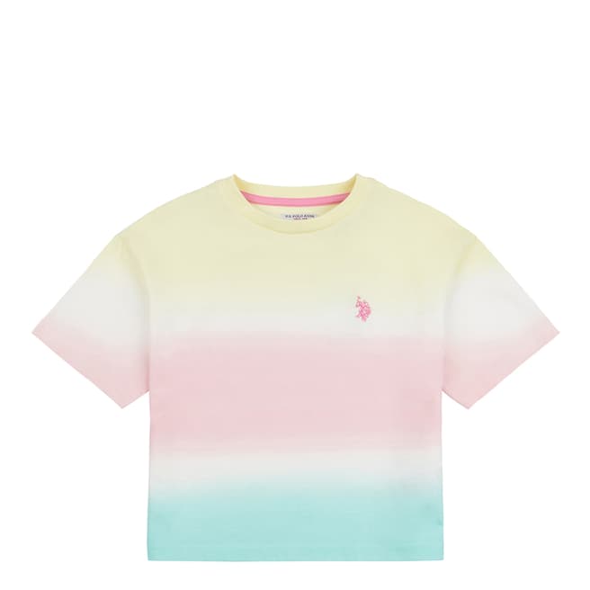 U.S. Polo Assn. Teen Girl's Pale Yellow Ombre Cotton T-Shirt