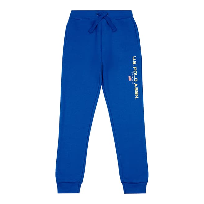 U.S. Polo Assn. Younger Boy's Blue Player 3 Cotton Blend Joggers