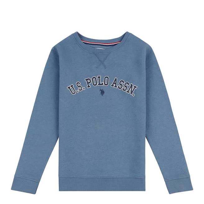 U.S. Polo Assn. Younger Boy's Blue Arch Logo Cotton Sweatshirt