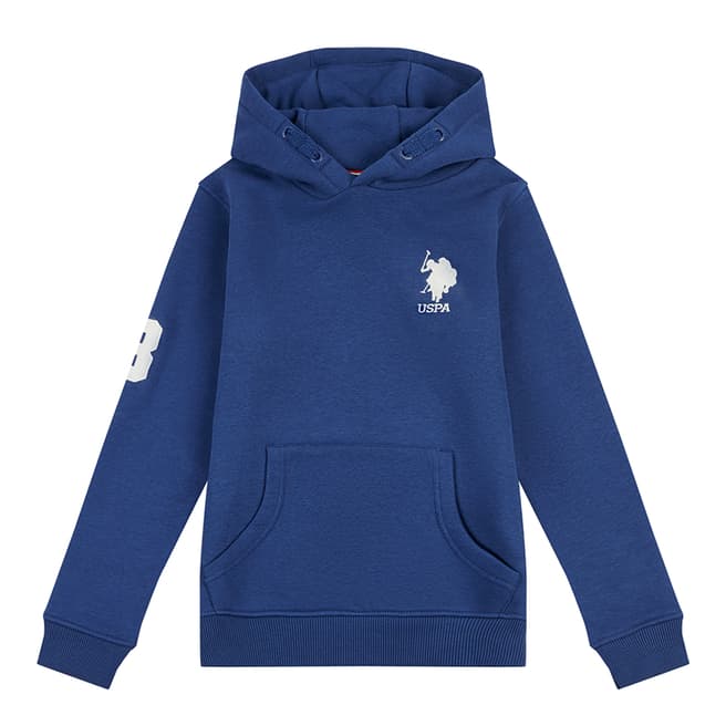 U.S. Polo Assn. Younger Boy's Dark Blue Cotton Blend Hoodie