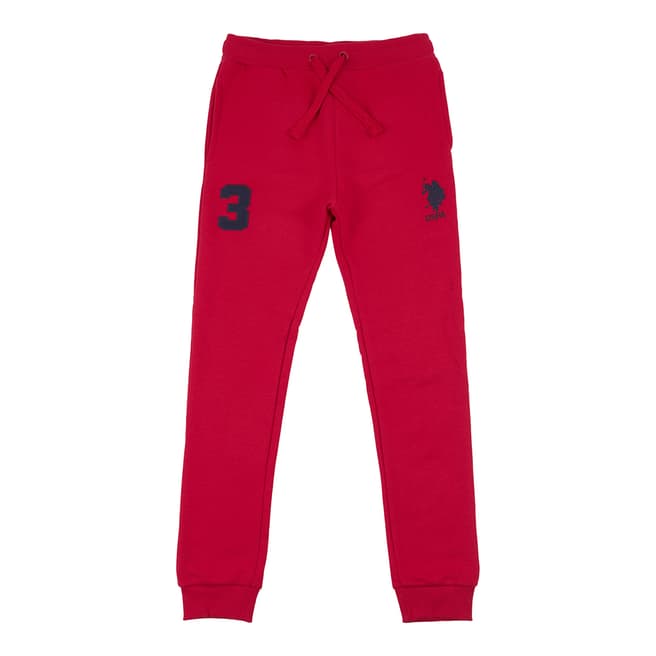 U.S. Polo Assn. Younger Boy's Red Player 3 Cotton Blend Joggers